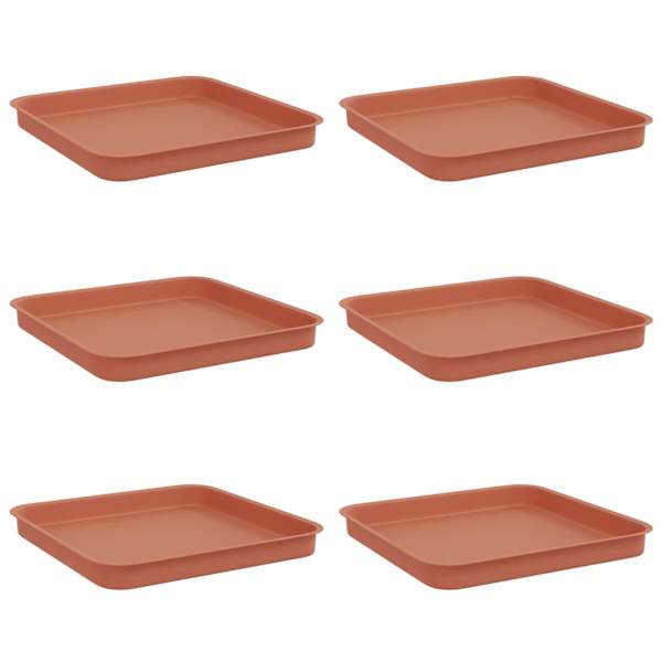 vidaXL Ruudu kujuline lille alus 6 tk Kohviroosa 25,5 x 25,5 x 2,5 cm