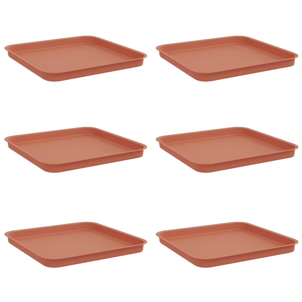 Vierkante Bloemenschotel 6 pcs Baksteenrood 32 x 32 x 2,5 cm image 2