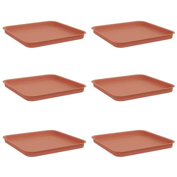 vidaXL Ruudu kujuline lille alus 6 tk Kohviroosa 32 x 32 x 2,5 cm