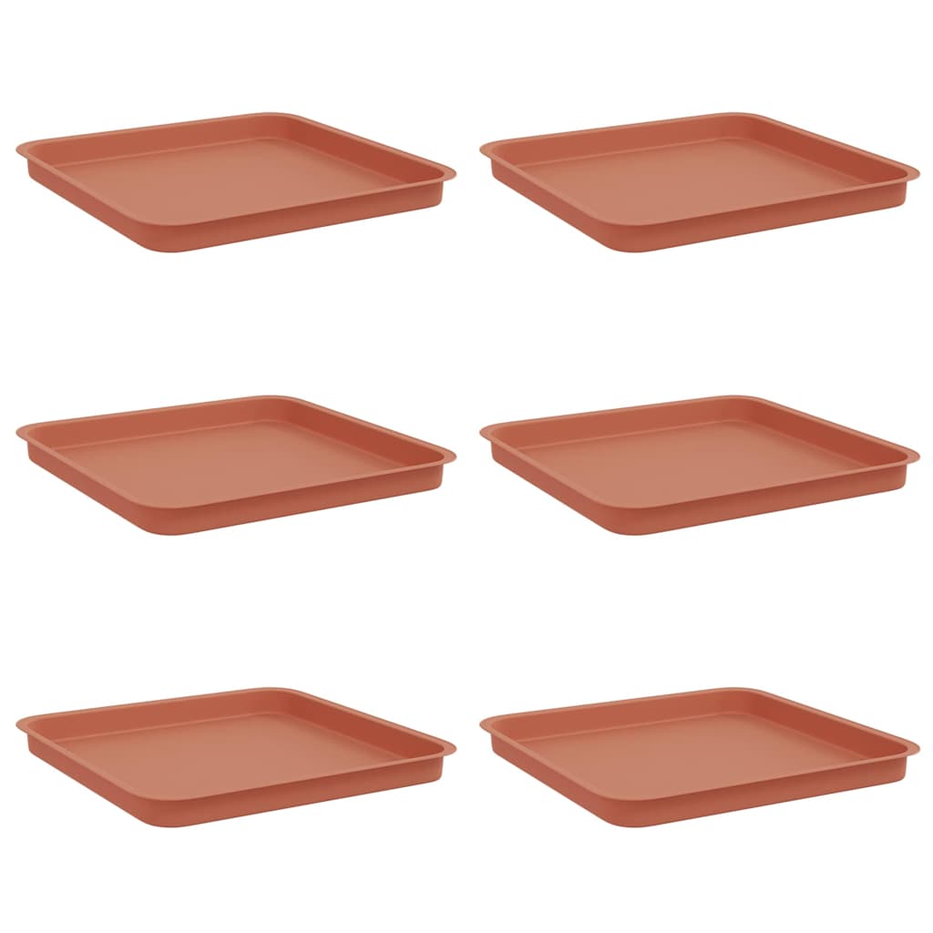 Vierkante Bloemenschotel 6 pcs Baksteenrood 36 x 36 x 2.5 cm image 2