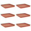vidaXL Ruudu kujuline lille alus 6 tk Kohviroosa 36 x 36 x 2,5 cm