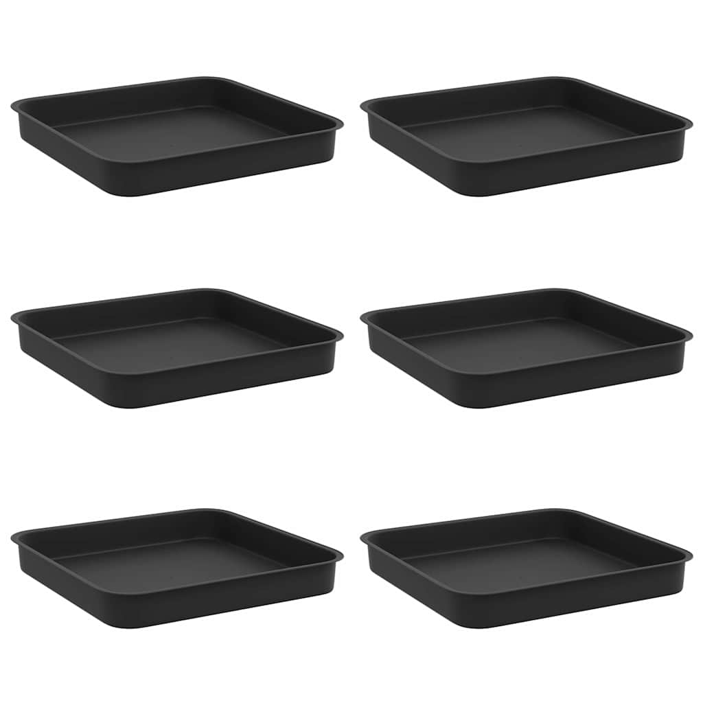 Vierkante Bloemenschotel 6 pcs Zwart 15 x 15 x 2 cm Kunststof image 2