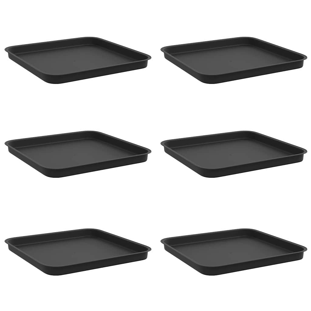 Vierkante Bloemenschotel 6 pcs Zwart 32 x 32 x 2,5 cm Kunststof image 2