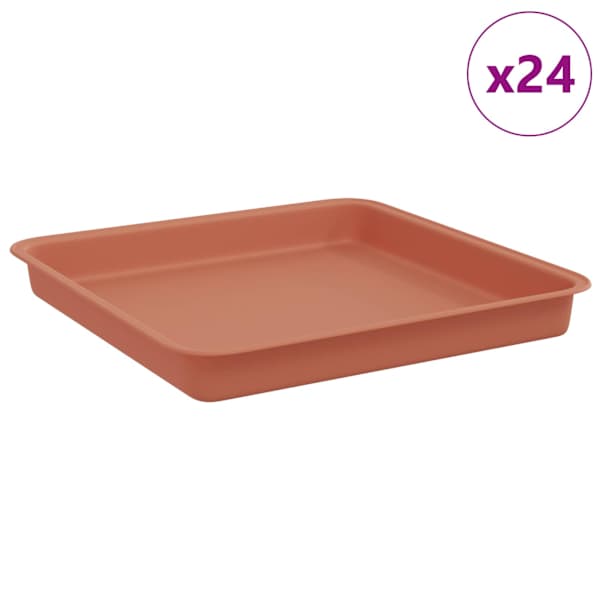 vidaXL Ruudu kujuline lille alus 24 tk Kohviroosa 18 x 18 x 2 cm