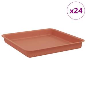 Čtvercový květinový tác 24 pcs Cihlově červená 18 x 18 x 2 cm - obrázek 2