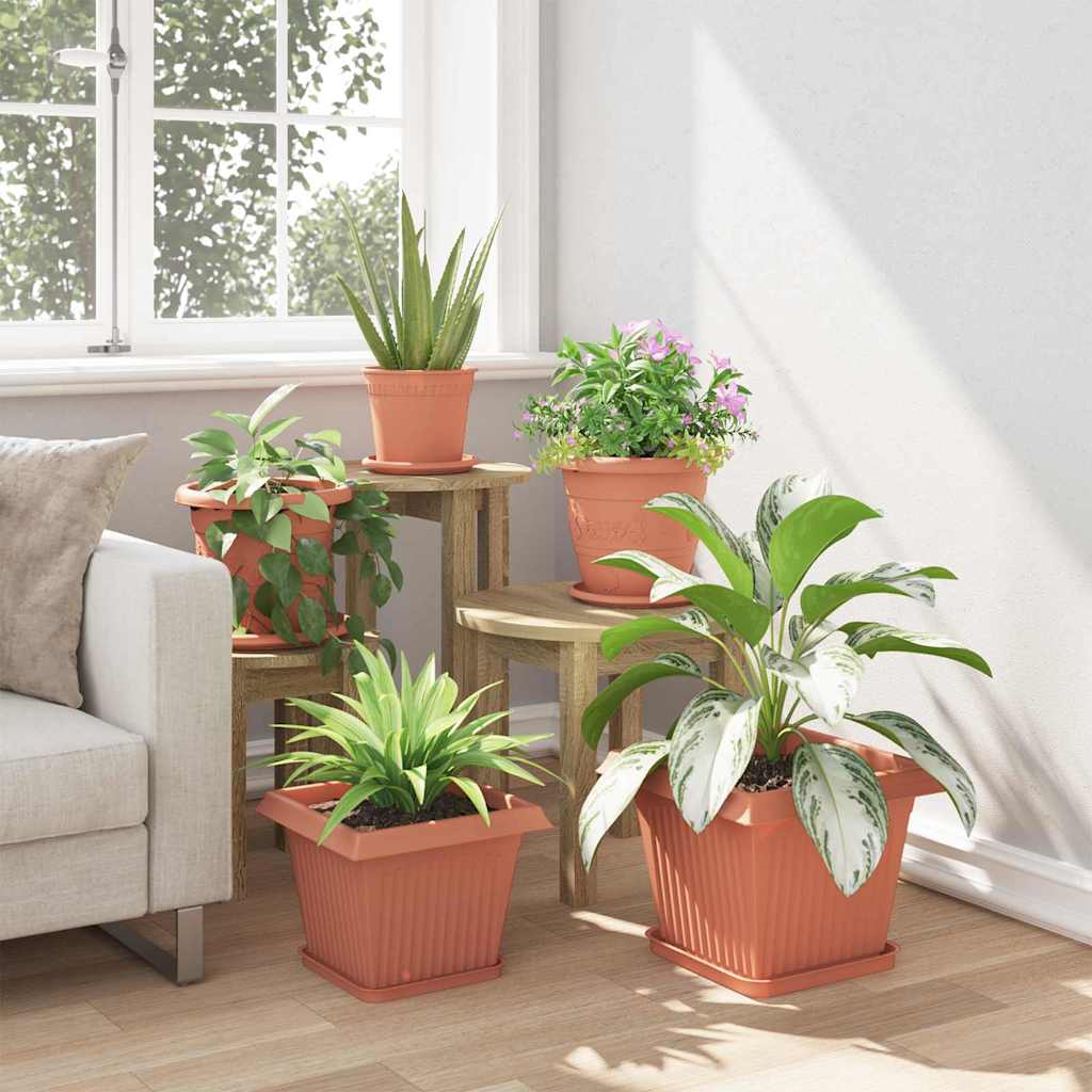 Vierkante Bloemenschotel 24 pcs Baksteenrood 21 x 21 x 2 cm image 4