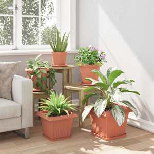 Čtvercový květinový tác 24 pcs Cihlově červená 21 x 21 x 2 cm - obrázek 4