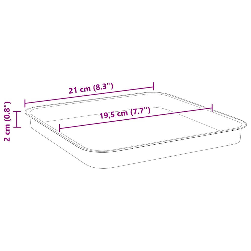 Vierkante Bloemenschotel 24 pcs Baksteenrood 21 x 21 x 2 cm image 10