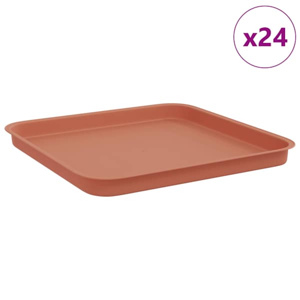 vidaXL Ruudu kujuline lille alus 24 tk Kohviroosa 32 x 32 x 2,5 cm