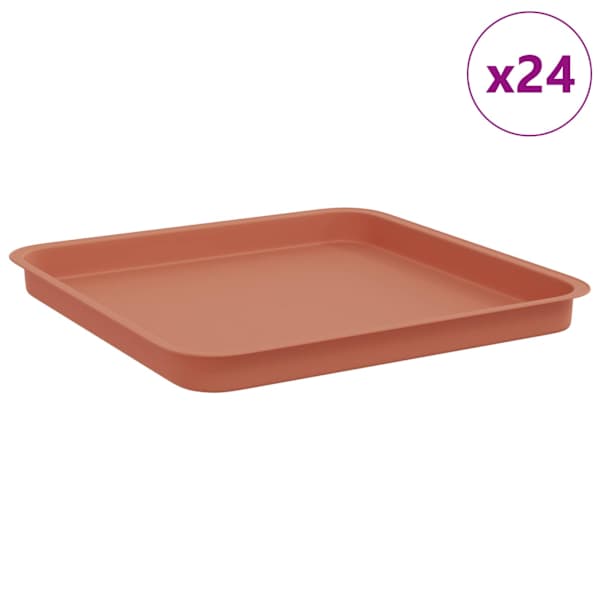 vidaXL Ruudu kujuline lille alus 24 tk Kohviroosa 36 x 36 x 2,5 cm