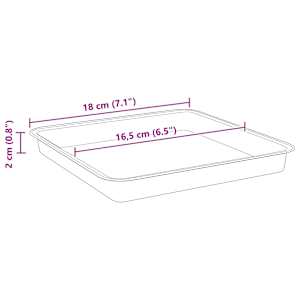 Čtvercový květinový tác 24 pcs Černá 18 x 18 x 2 cm Plast - obrázek 10