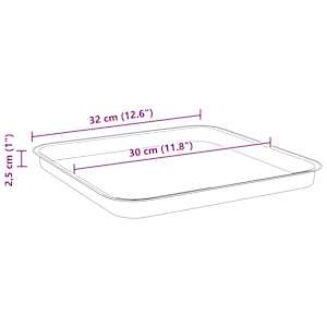 Čtvercový květinový tác 24 pcs Černá 32 x 32 x 2,5 cm Plast - obrázek 10