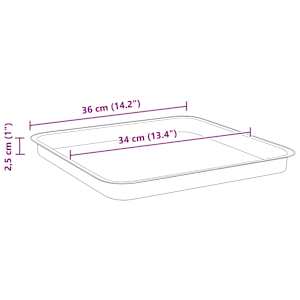 Čtvercový květinový tác 24 pcs Černá 36 x 36 x 2.5 cm Plast - obrázek 10