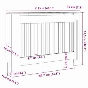 Kryt radiátoru 2 pcs Hnědá 112 x 19 x 81,5 cm Kompozitní dřevo - obrázek 10