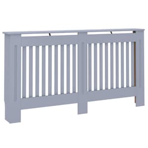 Kryt radiátoru 2 pcs Šedá 152 x 19 x 81,5 cm Kompozitní dřevo - obrázek 4