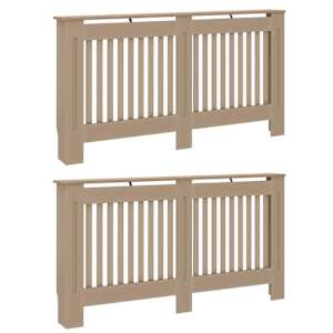 Kryt radiátoru 2 pcs Hnědá 152 x 19 x 81,5 cm Kompozitní dřevo - obrázek 2
