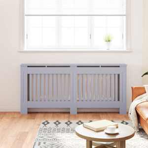 Kryt radiátoru 2 pcs Šedá 172 x 19 x 81,5 cm Kompozitní dřevo - obrázek 3