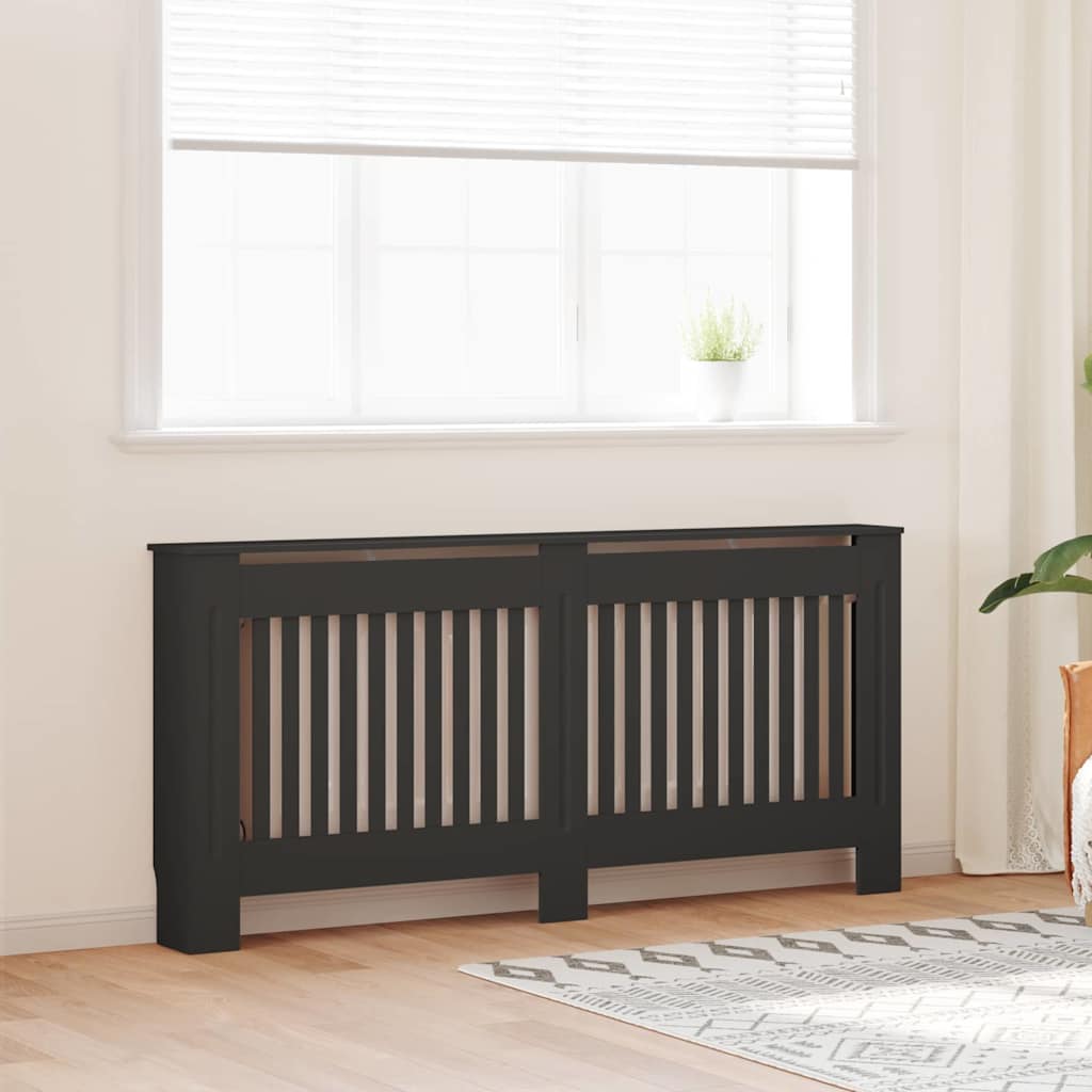vidaXL Capac pentru radiator 2 pcs Negru 172 x 19 x 81.5 cm