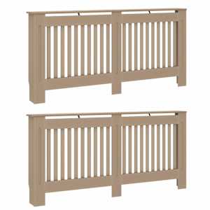 Kryt radiátoru 2 pcs Hnědá 172 x 19 x 81,5 cm Kompozitní dřevo - obrázek 2