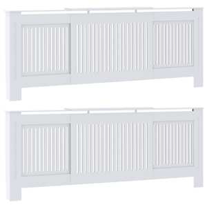 vidaXL Radiaatori kate 2 tk Valge 205 x 20,5 x 81,5 cm Tehispuit