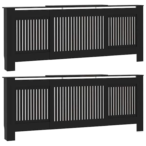vidaXL Radiaatori kate 2 tk Must 205 x 20,5 x 81,5 cm Tehispuit