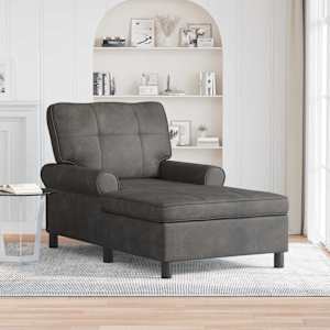 Chaise Lounge s polštářem Černá 91 x 157 x 91 cm Umělá kůže