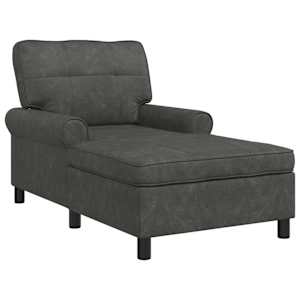 vidaXL Chaise Lounge Must Kunstnahk 91 x 157 x 91 cm