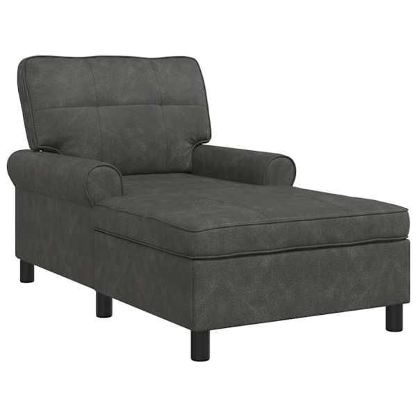 vidaXL Chaise Lounge Must Kunstnahk 91 x 157 x 91 cm