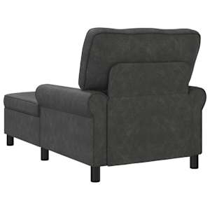 Chaise Lounge s polštářem Černá 91 x 157 x 91 cm Umělá kůže - obrázek 6