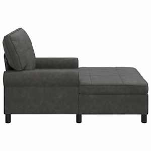 Chaise Lounge s polštářem Černá 91 x 157 x 91 cm Umělá kůže - obrázek 5