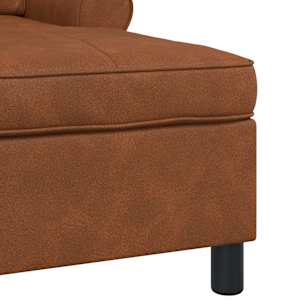 Chaise Lounge s polštářem Hnědá 91 x 157 x 91 cm Umělá kůže - obrázek 7