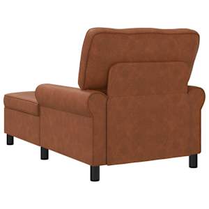 Chaise Lounge s polštářem Hnědá 91 x 157 x 91 cm Umělá kůže - obrázek 6