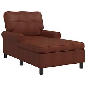 vidaXL Chaise Lounge K&uuml;&uuml;riv Pruun Kunstnahk 91 x 157 x 91 cm