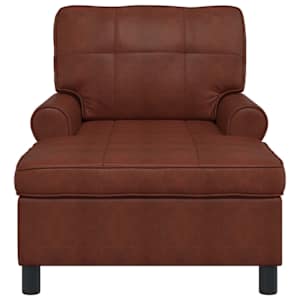 Chaise Lounge Lesklá hnědá 91 x 157 x 91 cm Umělá kůže - obrázek 4