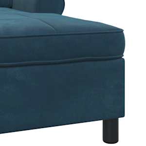 Chaise Lounge s polštářem Modrá 91 x 157 x 91 cm samet - obrázek 7