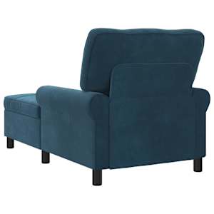 Chaise Lounge s polštářem Modrá 91 x 157 x 91 cm samet - obrázek 6