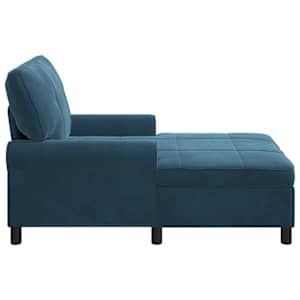 Chaise Lounge s polštářem Modrá 91 x 157 x 91 cm samet - obrázek 5