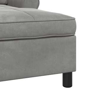 Chaise Lounge s polštářem Světle šedá 91 x 157 x 91 cm samet - obrázek 7