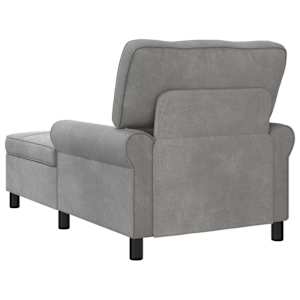 Chaise Lounge s polštářem Světle šedá 91 x 157 x 91 cm samet - obrázek 6