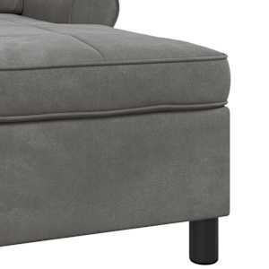 Chaise Lounge s polštářem Tmavě šedá 91 x 157 x 91 cm samet - obrázek 7