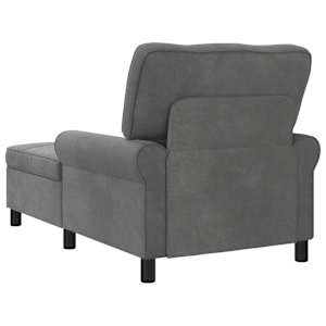 Chaise Lounge s polštářem Tmavě šedá 91 x 157 x 91 cm samet - obrázek 6