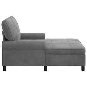 Chaise Lounge s polštářem Tmavě šedá 91 x 157 x 91 cm samet - obrázek 5