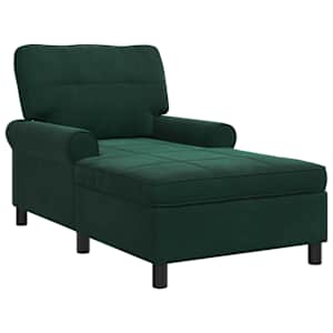 Chaise Lounge s polštářem Tmavě zelená 91 x 157 x 91 cm samet - obrázek 2