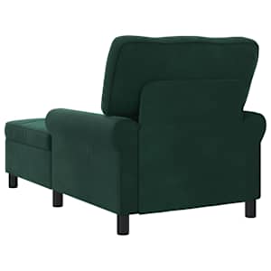 Chaise Lounge s polštářem Tmavě zelená 91 x 157 x 91 cm samet - obrázek 6