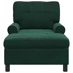 Chaise Lounge s polštářem Tmavě zelená 91 x 157 x 91 cm samet - obrázek 4