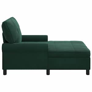Chaise Lounge s polštářem Tmavě zelená 91 x 157 x 91 cm samet - obrázek 5