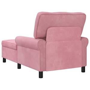 Chaise Lounge s polštářem Růžová 91 x 157 x 91 cm samet - obrázek 6
