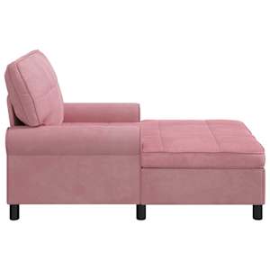Chaise Lounge s polštářem Růžová 91 x 157 x 91 cm samet - obrázek 5
