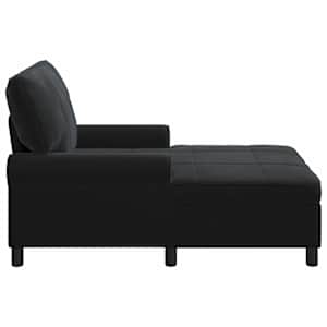 Chaise Lounge s polštářem Černý 91 x 157 x 91 cm samet - obrázek 5