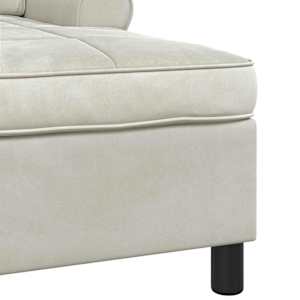 Chaise Lounge s polštářem Krémová 91 x 157 x 91 cm samet - obrázek 7